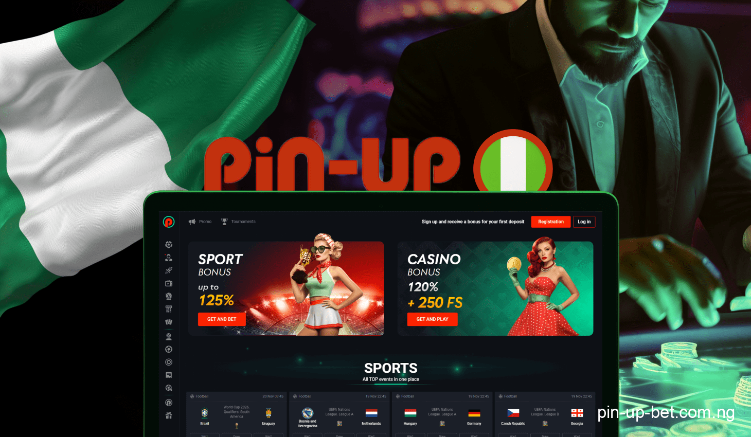Pin Up is a brand for sports betting and casino games in Nigeria